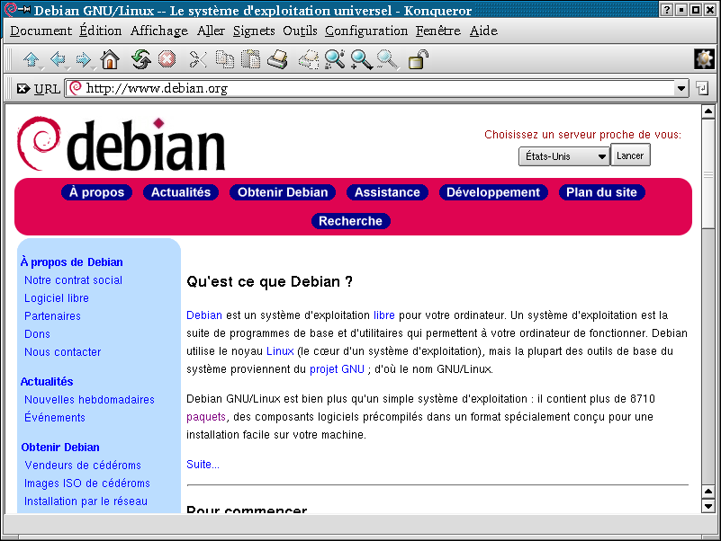 Capture décran 3 : le site web de Debian